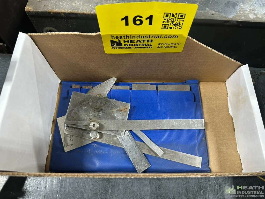 Used _UNKNOWN_ 6PC PARALLELS SET AND ASSORTED PROTRACTORS Protractors Illinois US | Heath Industrial Auction Services #1549755