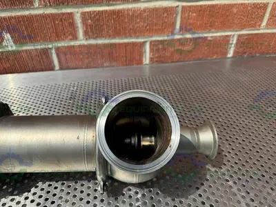 USED LESER 4484.7524 STAINLESS STEEL SAFETY VALVE W/ 1.5" TO 2" SANITARY FITTINGS