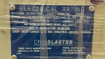 2018 CHIPBLASTER J-30 High Pressure Coolant Systems | Machinery Network (9)