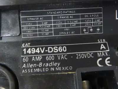 USED ALLEN BRADLEY 1494V-DS60 SER A
