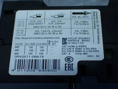 NEW SIEMENS 3RV20110BA15