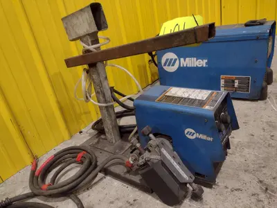 MILLER XMT450 CC CV WELDER & S74 MPA PLUS FEEDER: STOCK #23484
