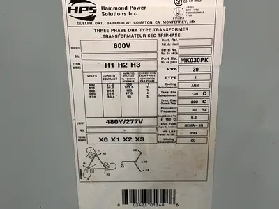 Used HAMMOND POWER SOLUTIONS INC. MK030PK Distribution Transformers Ohio US | HGR 24 #1505797
