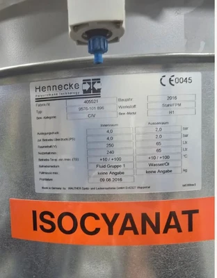 USED 2016 HENNECKE HIGHLINE 650/650 METERING MACHINE