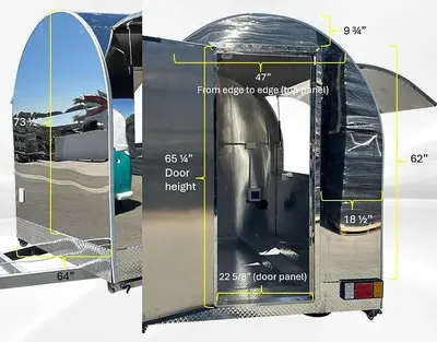 77 in Billy Food Vending Trailer Mobile Concession Both windows FT27