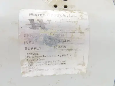 Warren Controls 1.5" CW-12MW  Ball Valve Flanged w/Pneumatic Actuator
