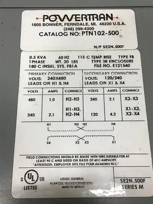 USED POWERTRAN PTN102-500