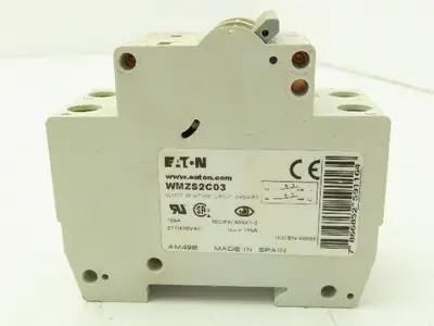 Eaton WMZS2C03 Circuit Breaker C3 3A 10kA 277/480VAC 2Ph Lot Of 3