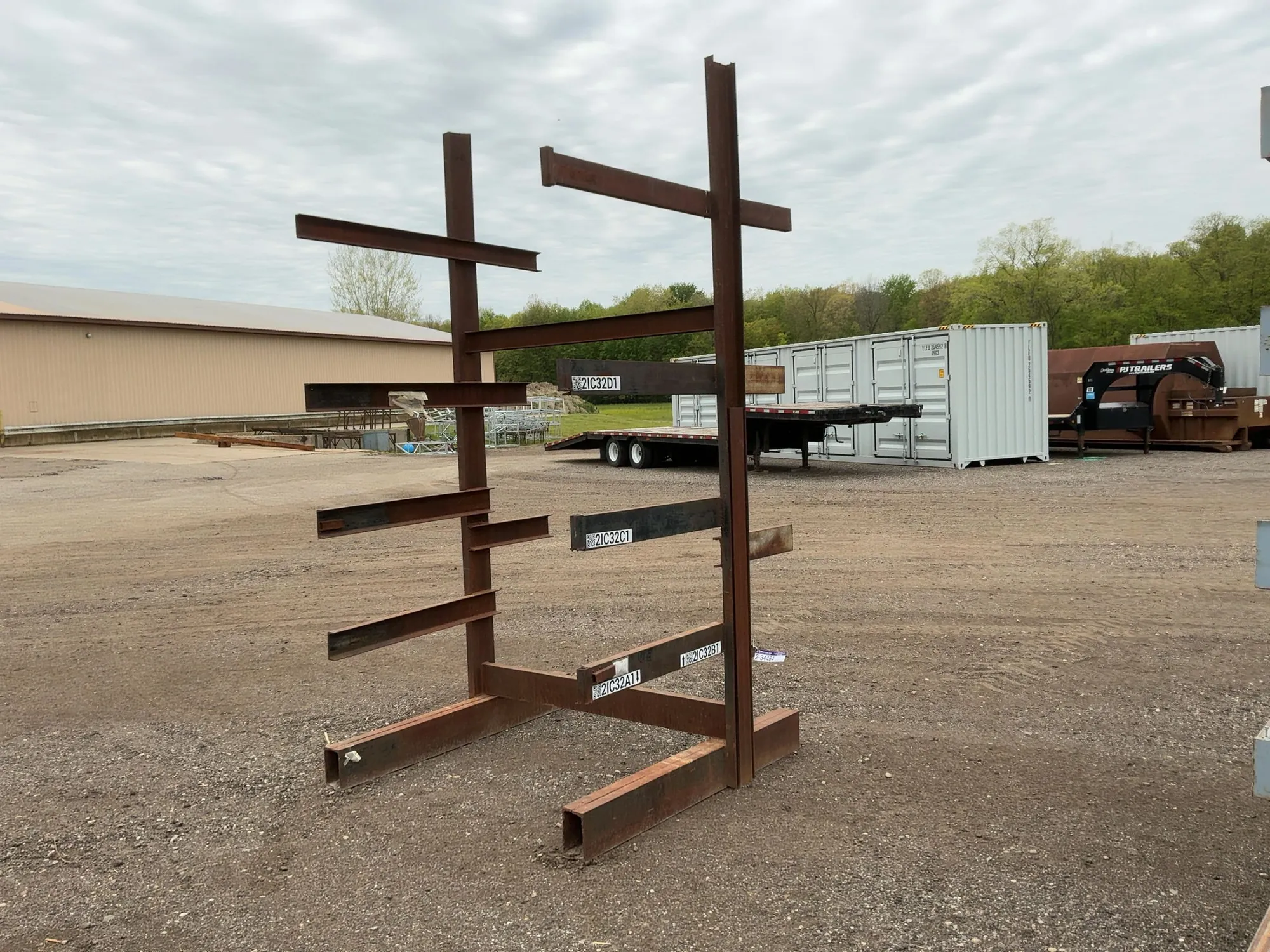 Metal 5-Tier Cantilever Rack, welded together, arms stick out 36”, arms on back side stick out appro...