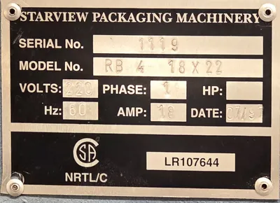 STARVIEW RB4-1822 Used Blister Sealers | PlastiMach Corp (4)