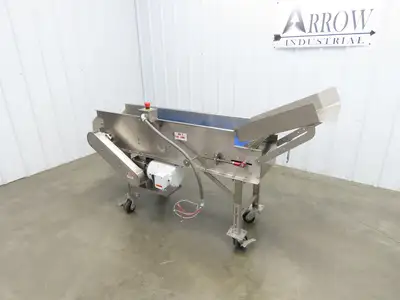 Best Industrial 12"x 57" Stainless Washdown Portable Belt Conveyor 480V 3PH