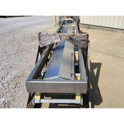 Used FEC 18"W X 21'-5"L Stainless Steel Vibrating Pan Spreader Feeder Conveyor