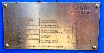 Andritz KMPT SZ 400/2 pusher centrifuge, 316SS.