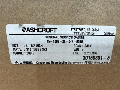 Ashcroft 45-1009-SL-04B-60BR, 316L Other Business & Industrial | Fram Fram LLC (9)