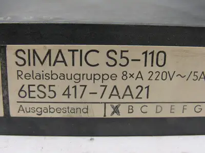 Siemens Simatic S5-110 6ES5 417-7AA11 Relay Module Assembly Card
