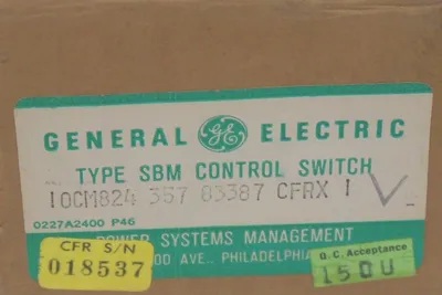 NEW GENERAL ELECTRIC 10CM824-357-83387-CFRX-1 SBM CONTROL SWITCH 10CM824