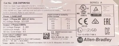 Allen-Bradley 25B-D6P0N104 SER. A Electrical/PLC/Automation | ESS Industrial Equipment Sales (6)