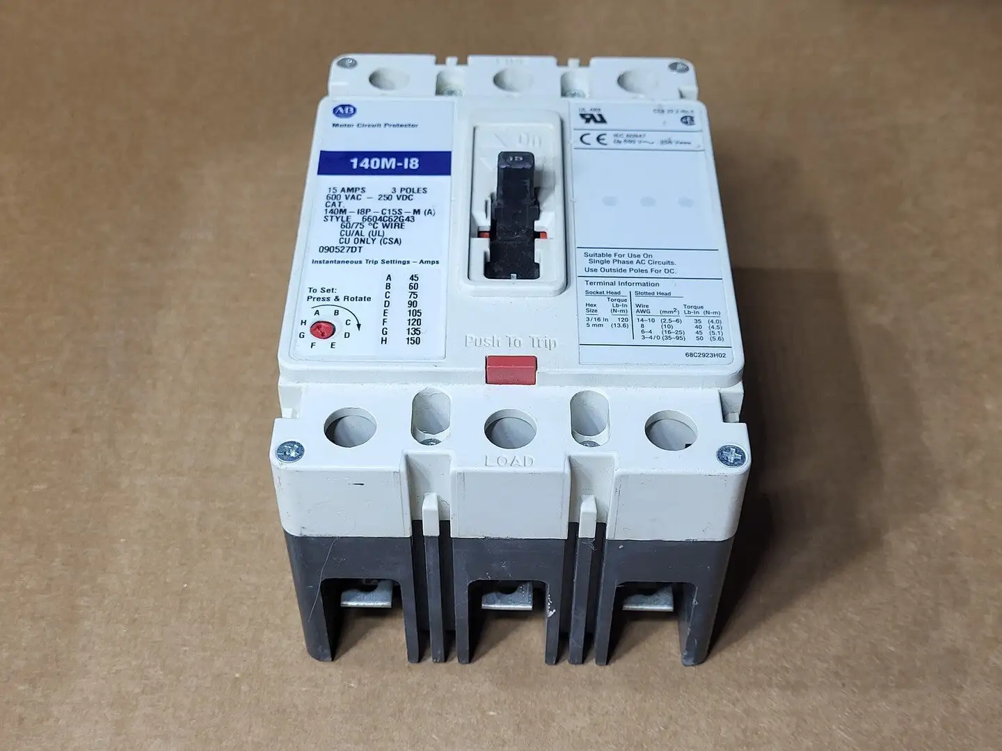 USED ALLEN-BRADLEY 140M-I8P-C15S-M