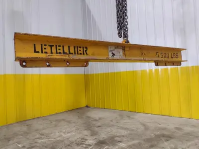 5,500 LBS X 6' LETELLIER CRANE SPREADER BAR LIFTING BEAM: STOCK #22642