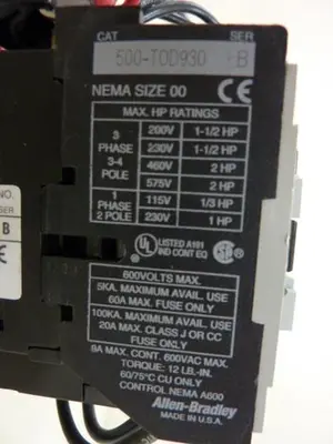 USED ALLEN BRADLEY 509-TOD SER B