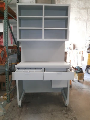 Custom Gray Design Storage/Workbench Unit Furniture 47 1/2" x27 1/2 "X95" Wheels