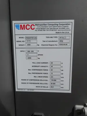 USED 2002 METROPOLITAN COMPUTING CORPORATION PRESSTER 252