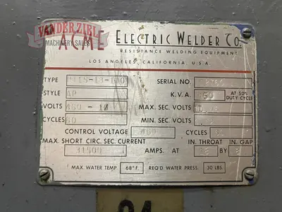 Acme Electric Welder Co. Mdl. PT1S-18-100 Spot Welder