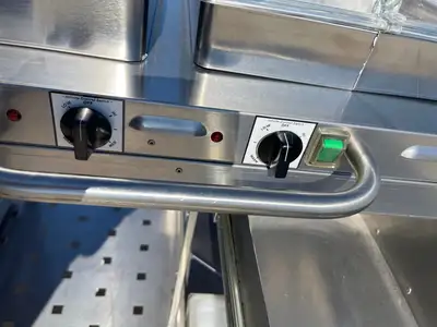 Used Cadco Used Cadco - CBCHC - Stainless Steel Mobile 2 Hot 1 Cold Buffet Serving Cart 120V Restaurant Equipment (Miscellaneous) Illinois US | Falcon Restaurant Supply #1375892