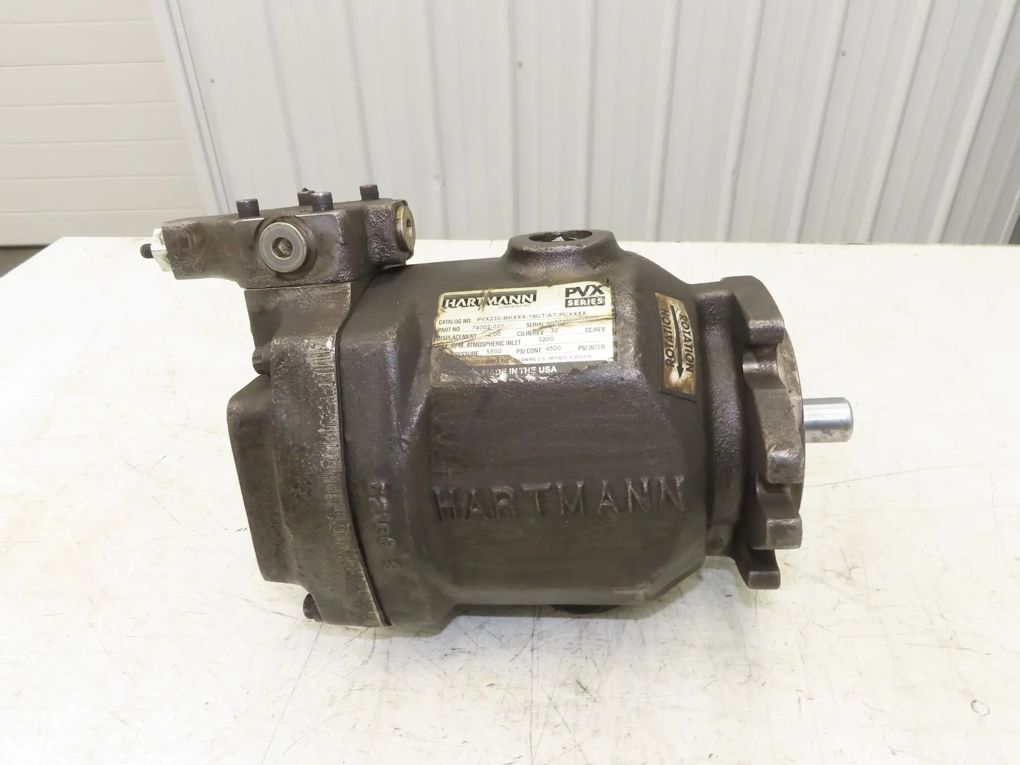 Hartmann PVX232-BKXXX-19GT/AT-PCXXXX Hydraulic Piston Pump 15gpm 4500psi