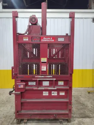 30" x 60" PTR PHILADEPHIA TRAMRAIL MODEL #2300HD VERTICAL HYRAULIC CARDBOARD BALER COMPACTOR: STOCK #23413