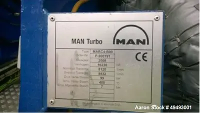 Used MAN Turbo 16 MW Steam Turbine Generator Assembly, Model MARC4-B00.
