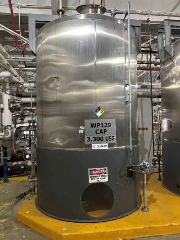 3300 gal stainless steel tank