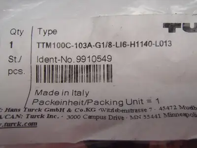 New | in-Stock TURCK MINIATURE TEMPERATURE TRANSMITTER Misc Industrial Equipment | Maverick Industrial Sales #1104069