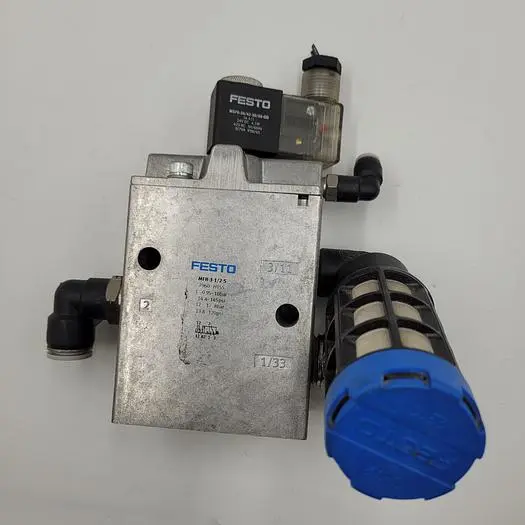 Used FESTO FESTO MFH-3-1/2-5 CONNECTED TO FESTO - SOLENOID COIL MSFG-24/42-50/60-00 WITH MUFFLER Solenoid Regulators | ND Industrial Surplus #1225854