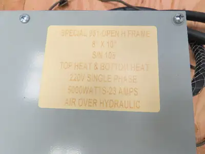 Heated Aluminum 10x8" Blocks Lamination Process 240°F 23A 220V 1Ph 5000W Temp