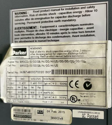 Parker 890CD/5/0012B/N/00/H/US/00/00/00/00/00 General Purpose AC Drives | ESS Industrial Equipment Sales (13)