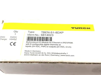 NEW TURCK COMPACT MULTIPROTOCOL I/O MODULE FOR ETHERNET TBEN-S1-8DXP