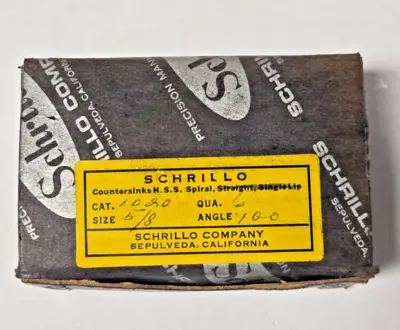 Schrillo 5/8" High Speed Steel Countersink 100 Degree 3/8 #1020 USA Lot of 3