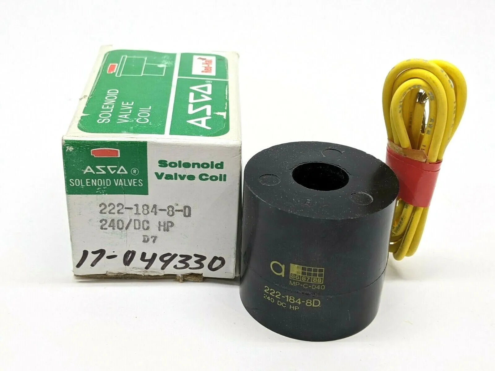 222-184-8-D | Asco  Red Hat Solenoid Valve Coil 240/DC HP - New
