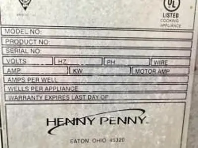 USED HENNY PENNY OAE 323