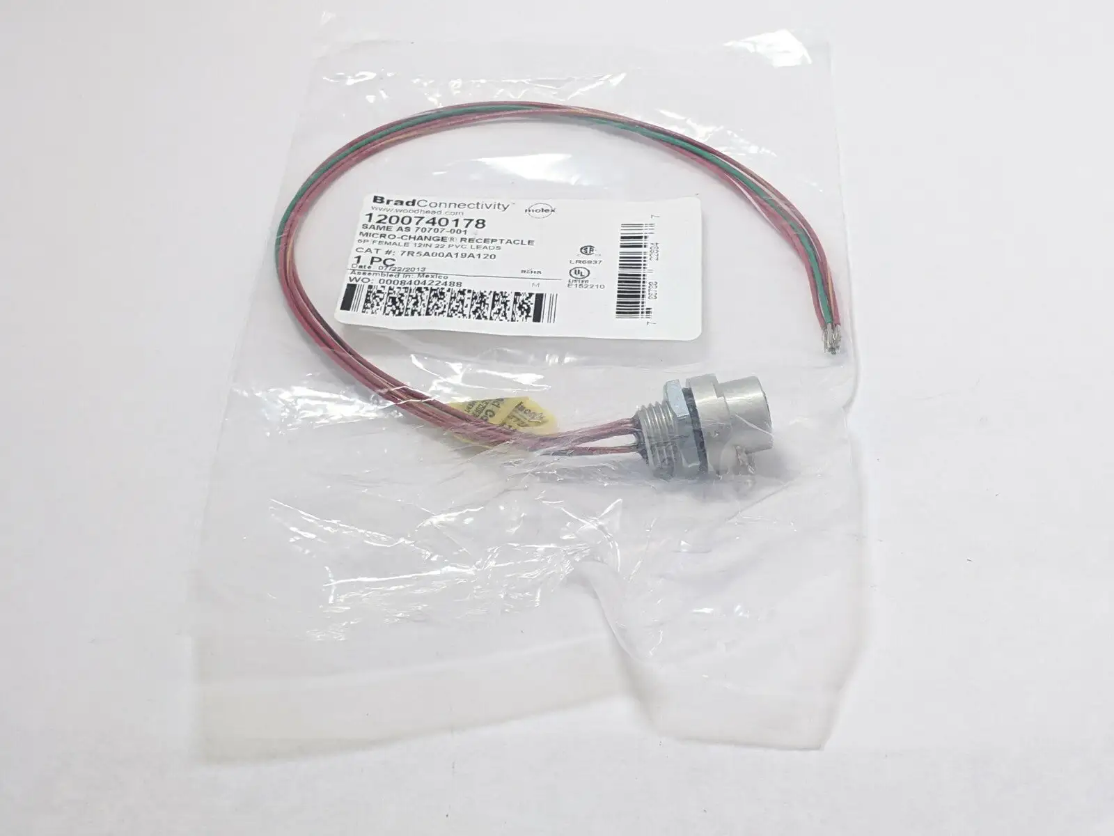 NEW MOLEX MICRO CHANGE RECEPTACLE 6P FEMALE, 12” 22 PVC LEAD