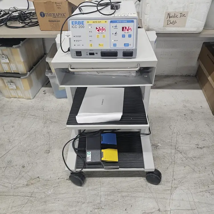 Used Erbe Erbe ICC 200 ESU w/ Foot Pedal & Power Cord , Cart Electrosurgical / Cautery Texas US | PT Medical Technologies #1458799