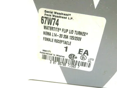 NEW WOODHEAD 67W74 FEMALE RECEPTACLE L14-20 125/250V