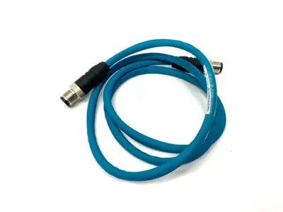 USED LUMBERG AUTOMATION SHIELDED DOUBLE ENDED CORDSET M12 MALE 4-PIN