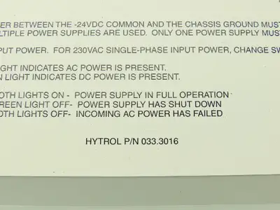 Hytrol 033.3016 Conveyor Electrical Enclosure Power Supply Unit 24VDC 5A 8x8x6"