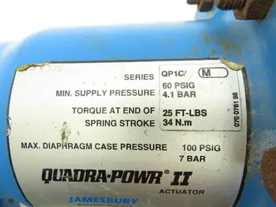 Neles-Jamesbury QP1C/M Quadra-Powr II Pneumatic Valve Actuator 60psi 25Ft-lbs