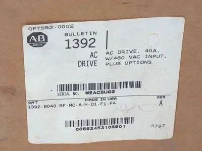 NEW ALLEN BRADLEY 1392-B040-RF-MC-A-H-D1-F1-F4 HIGH PERFORMANCE DRIVE SER. A
