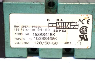 NUMATICS 153SS415K SOLENOID VALVE