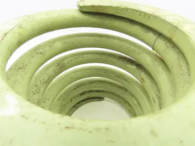 Heavy Duty Steel Isolation Reactor Coil Spring Flat Mount 8"OD 9.5"L Light GREEN