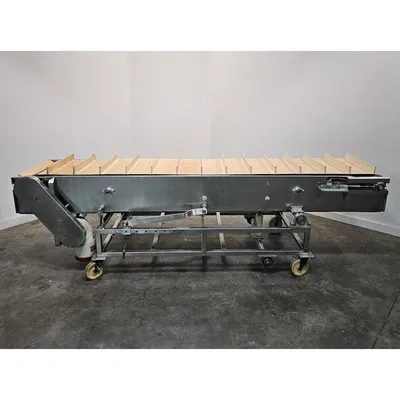 Used 23"W X 9'-6"L Stainless Steel Sanitary Cleated incline Belt Conveyor